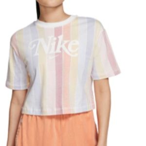 Nike Women's Retro Femme Stripe Cropped Tee